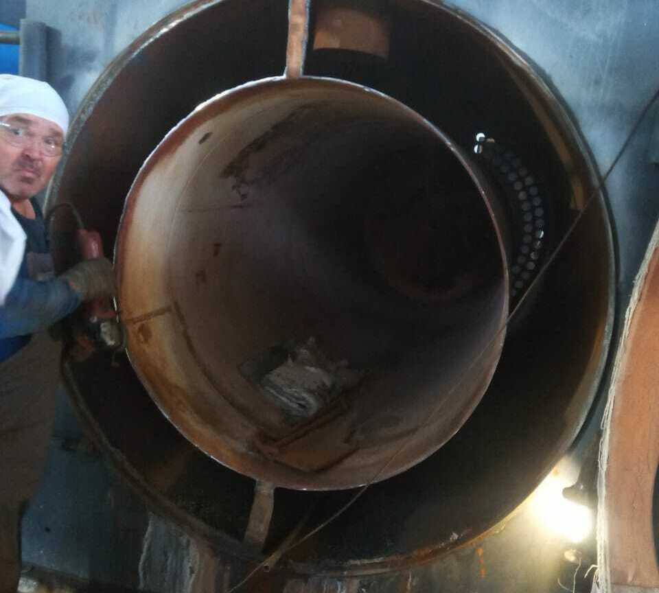 Замена дымогарной трубы котла с заменой трубной доски